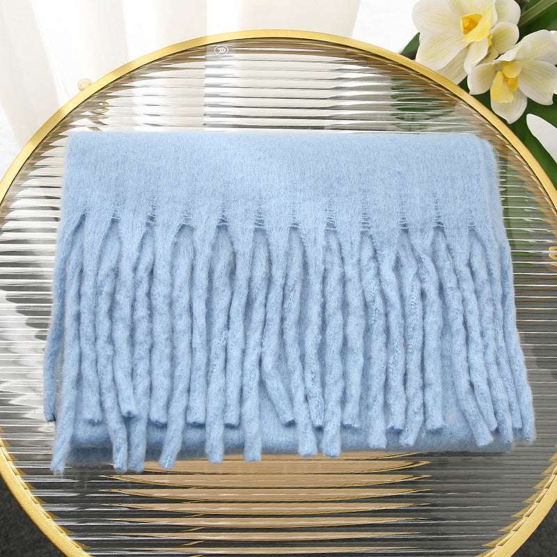 Soft And Warm Tassel Rectangular Scarf Shawl