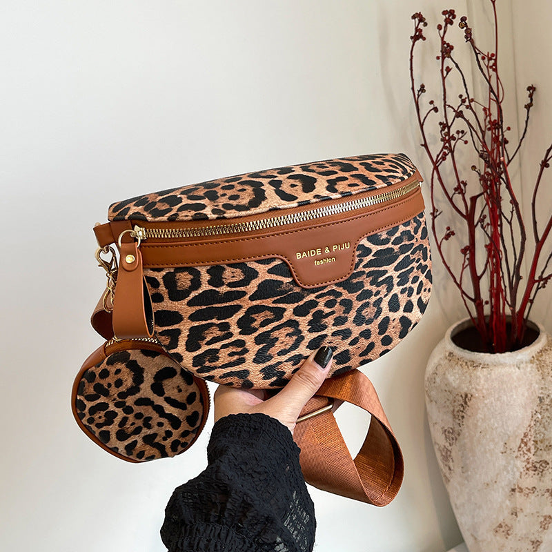 Women's Simple Fashion All-match Leopard Print Printed Shoulder Bag - globaltradeleader