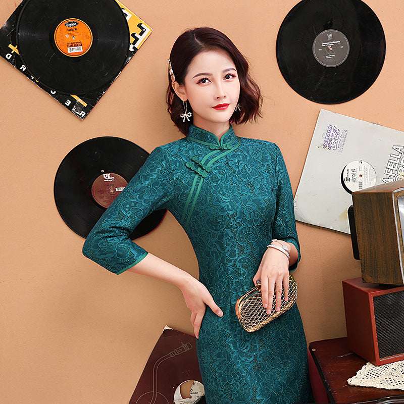 Everyday long cheongsam dress