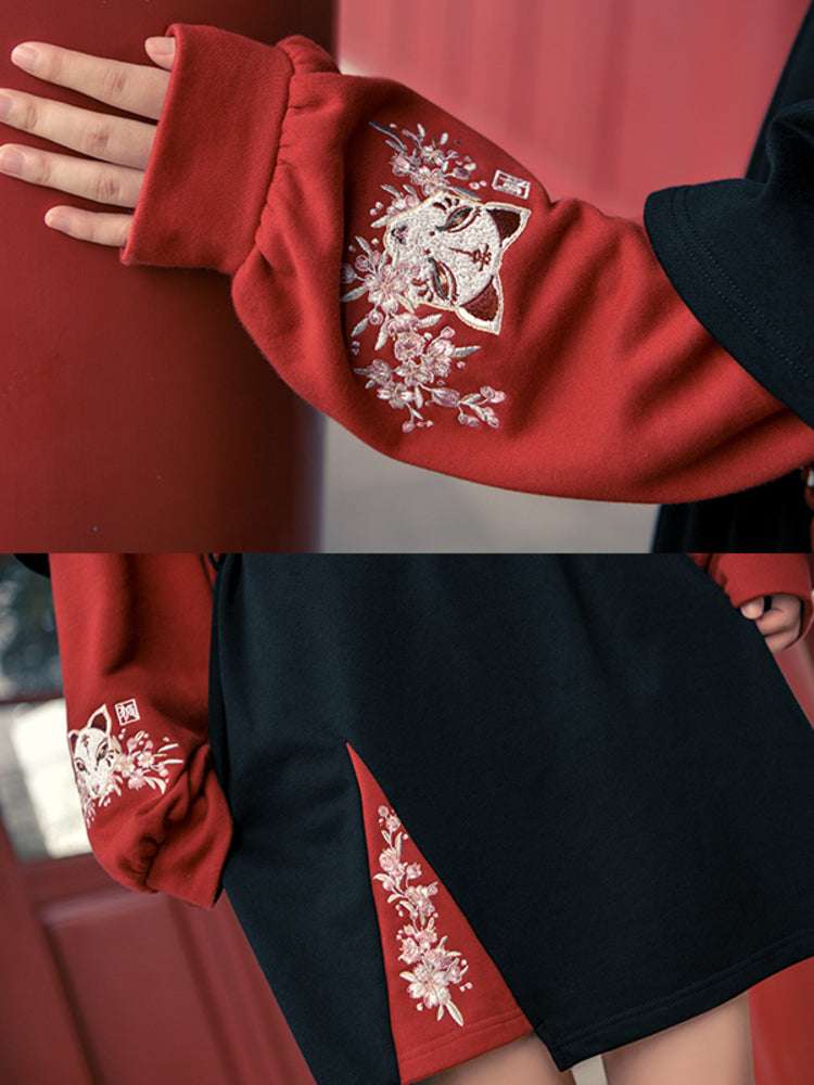 Women's Chinese style embroidered sweatshirt