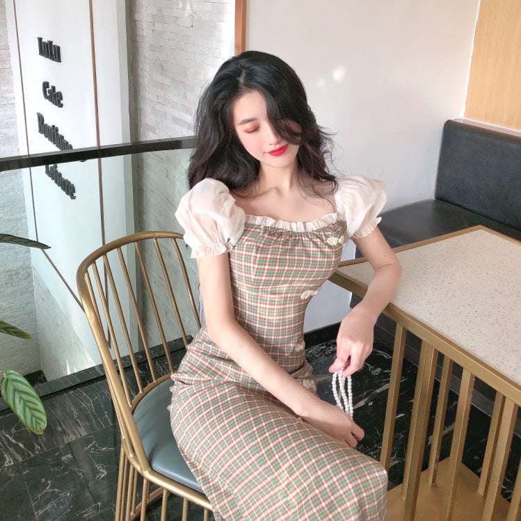 Bubble sleeve cheongsam dress