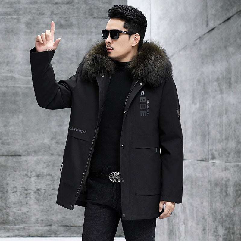 Fox Inner Pot Raccoon Hair Collar Fur Coat - globaltradeleader