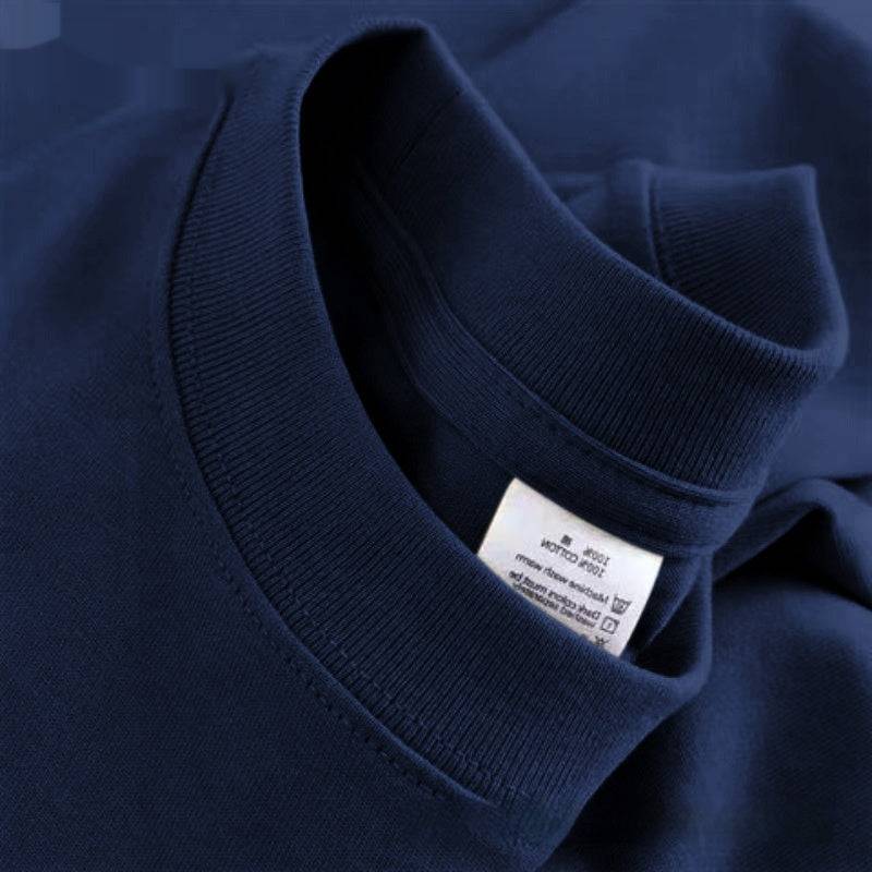 High Quality Cotton Heavy Loose Bottoming Shirt Casual Basic T-shirt Pure Cotton Retro Solid Color Round Neck Men's Short Sleeve - globaltradeleader