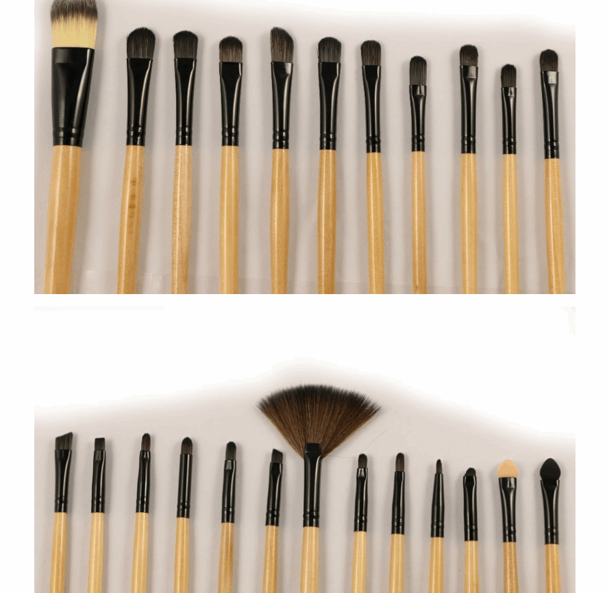 32 black wood color rayon makeup brush professional makeup brush set