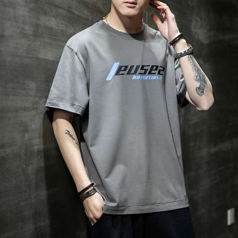 Letter printed men's short sleeve T-shirt - globaltradeleader