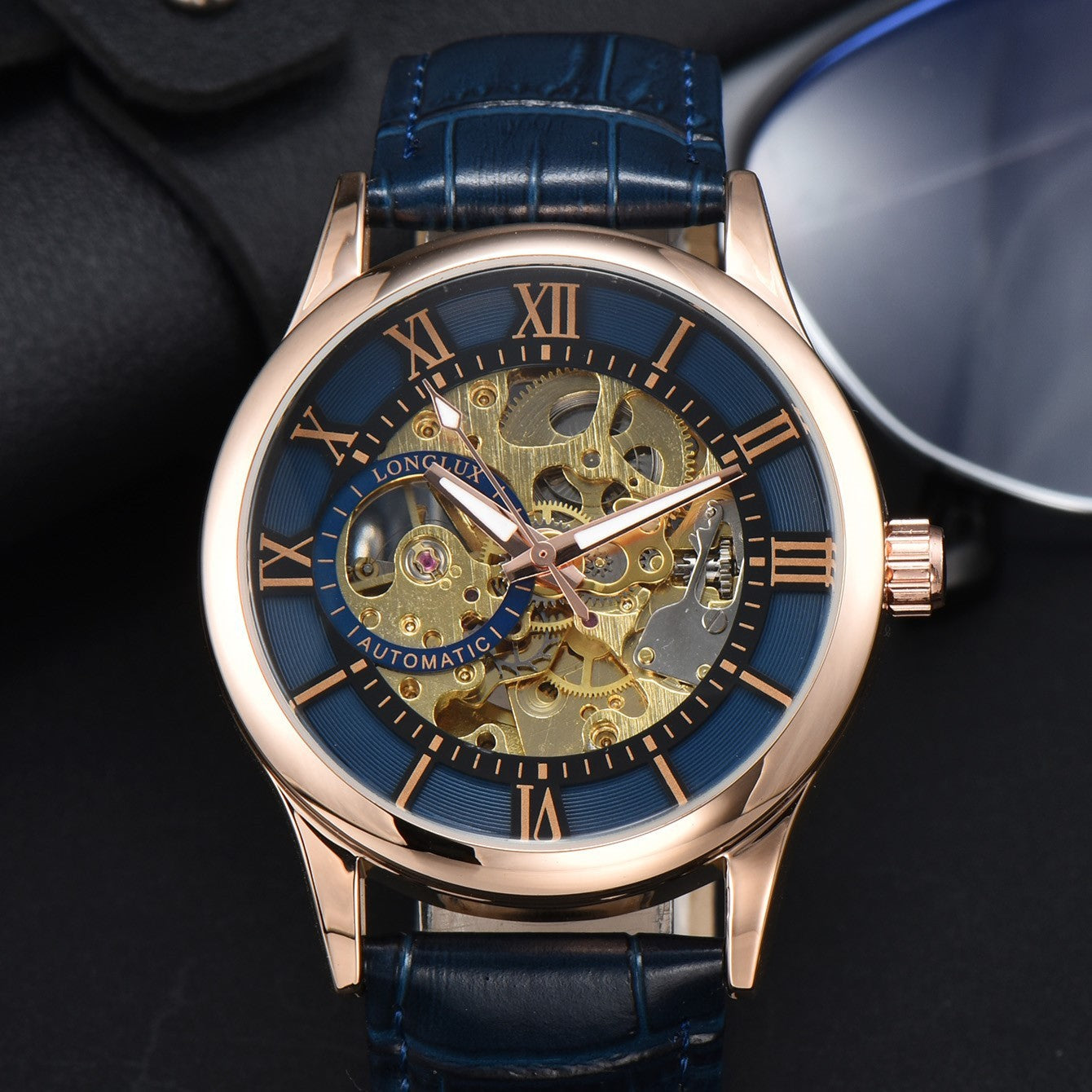 Men's Mechanical Watch Roman Scale Waterproof Fashion Business - globaltradeleader