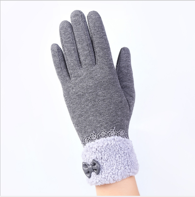 Touch screen ladies winter gloves outdoor sports cycling driving warm gloves not falling velvet gloves