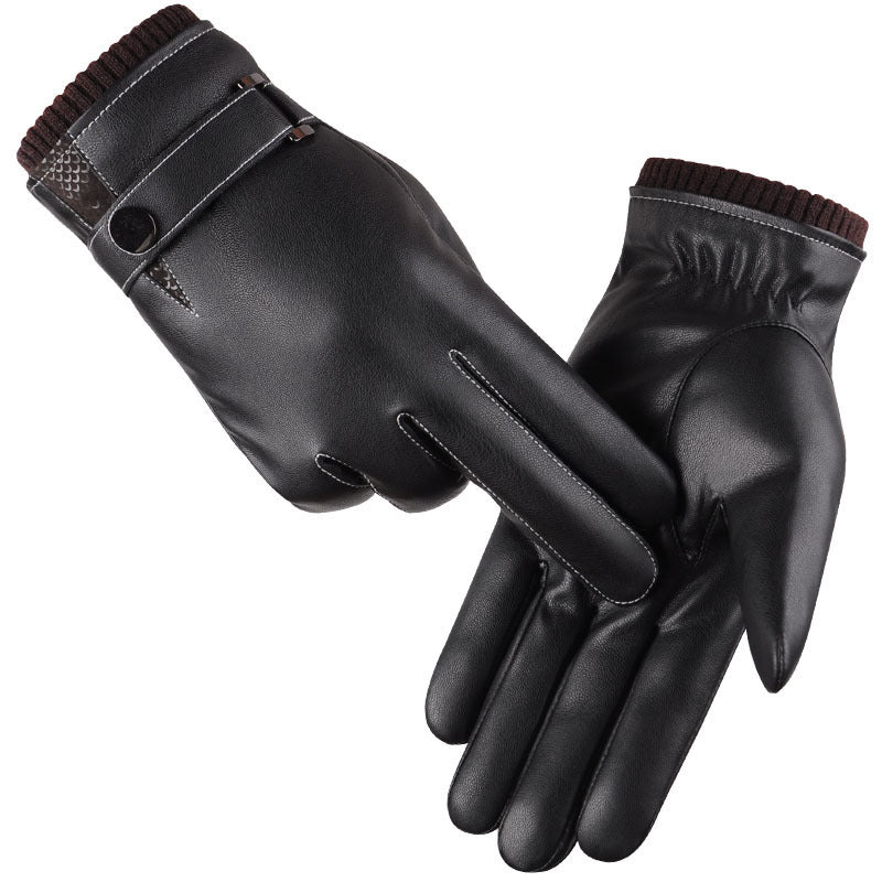 Men's Autumn And Winter Leather Touchpad Sensible Gloves Wool Warm - globaltradeleader
