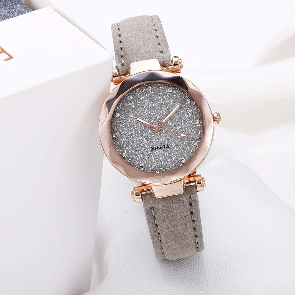 Casual Women Romantic Starry Sky Wrist Watch Leather Rhinestone Designer Ladies Clock - globaltradeleader