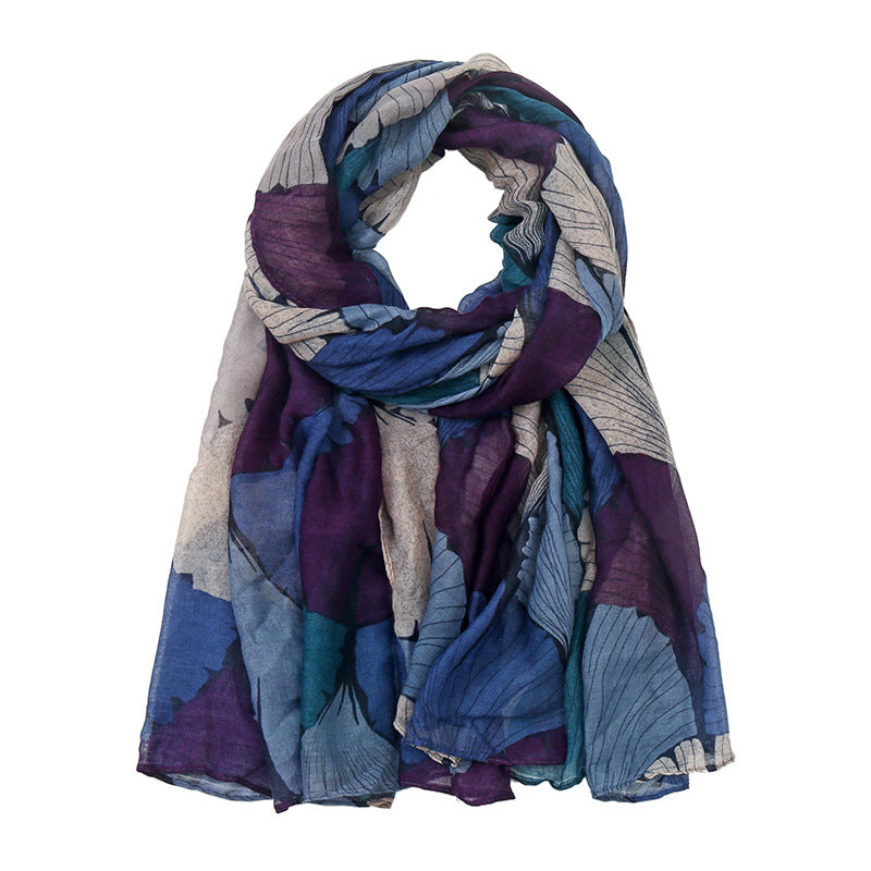 Printed Bali Yarn Scarf Women's Cotton And Linen Talma