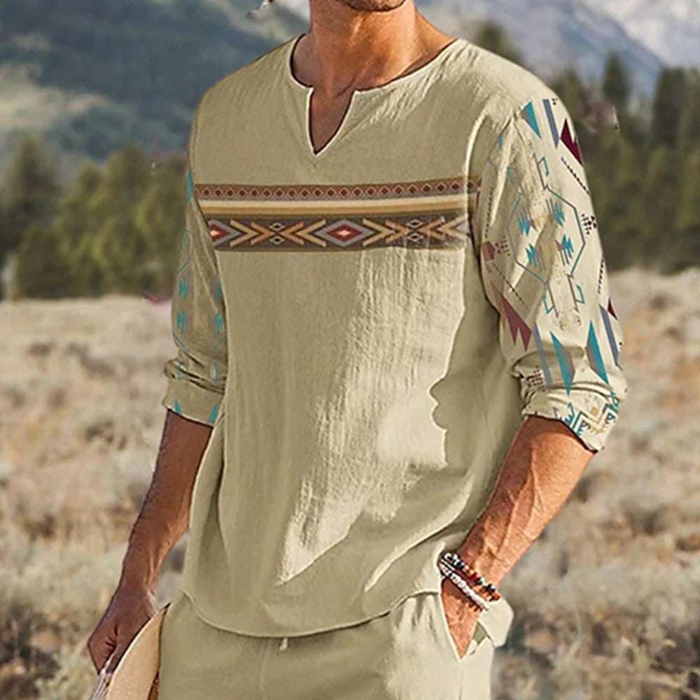 Printed Regular Round Neck Long Sleeve Short Sleeve