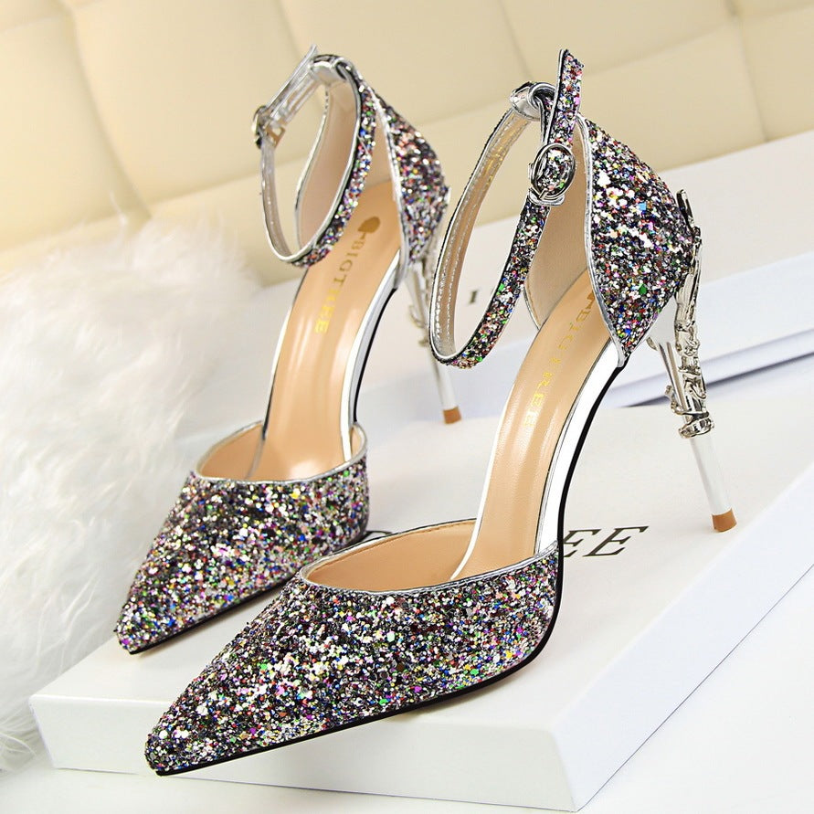 High metallic and sequined heels - globaltradeleader