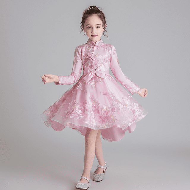 Children's national style cheongsam trailing dress skirt