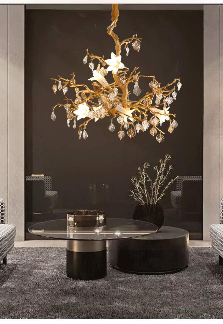 Copper Branch Chandelier Creative Crystal Chandelier - globaltradeleader