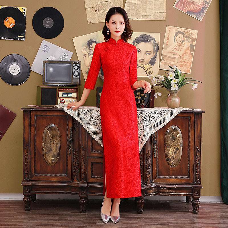 Everyday long cheongsam dress
