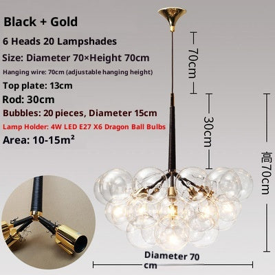 Children's Room Warm Creative Glass Chandelier - globaltradeleader