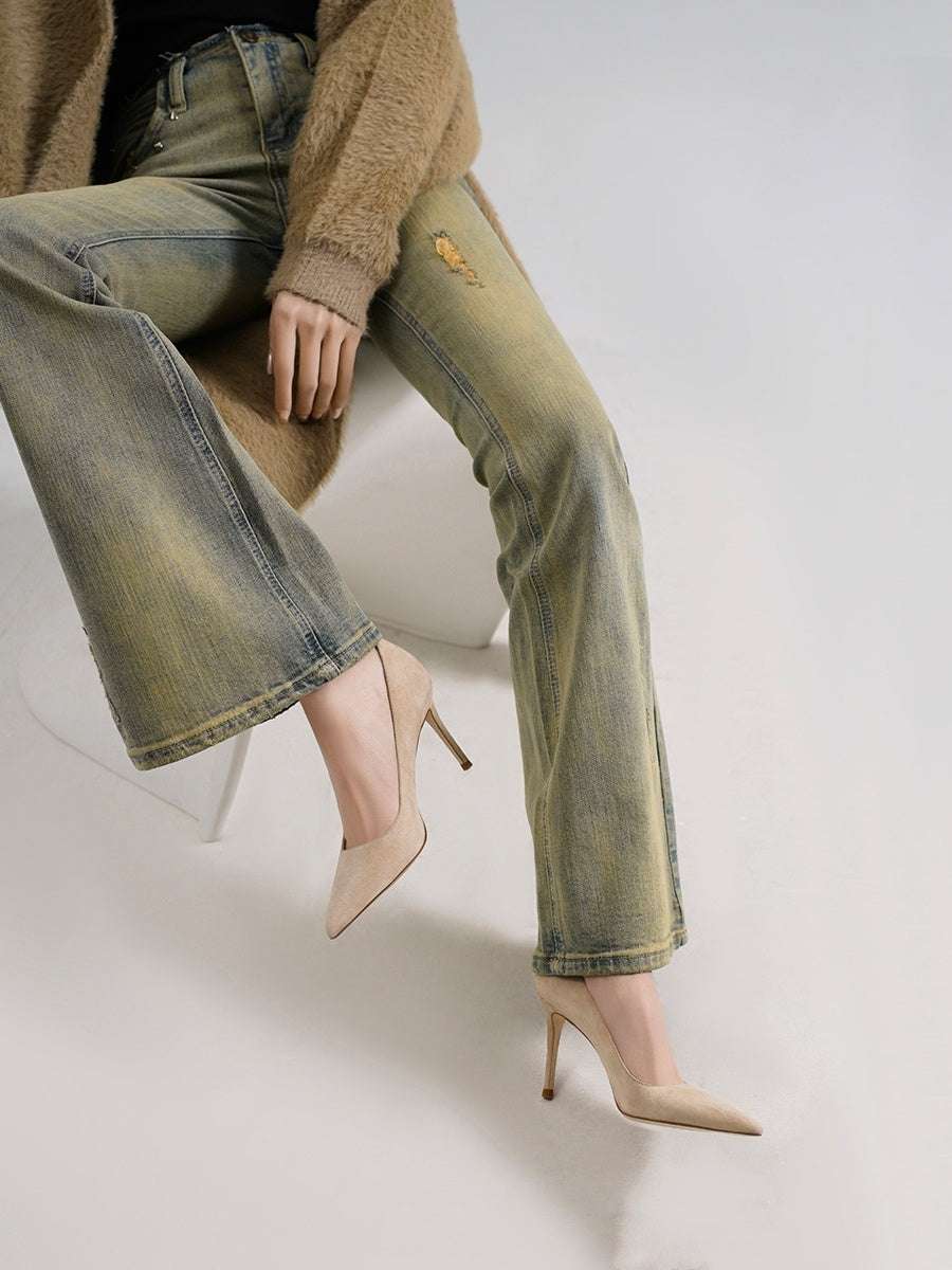 Naked Light Mouthed French Women's Soft Soled Non Tiring High-heeled Single Shoes - globaltradeleader