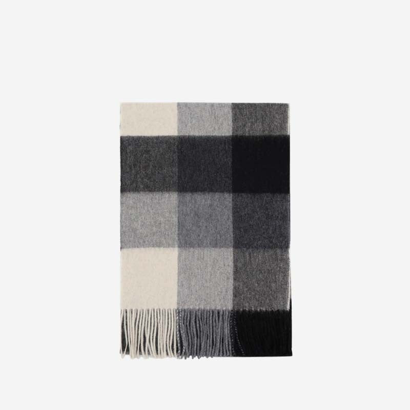 Wool Scarf Winter Popular Women's Men's Thickening Minimalist Plaid