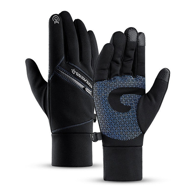 Winter Outdoor Riding Touch Screen Gloves Plus Velvet Zipper - globaltradeleader