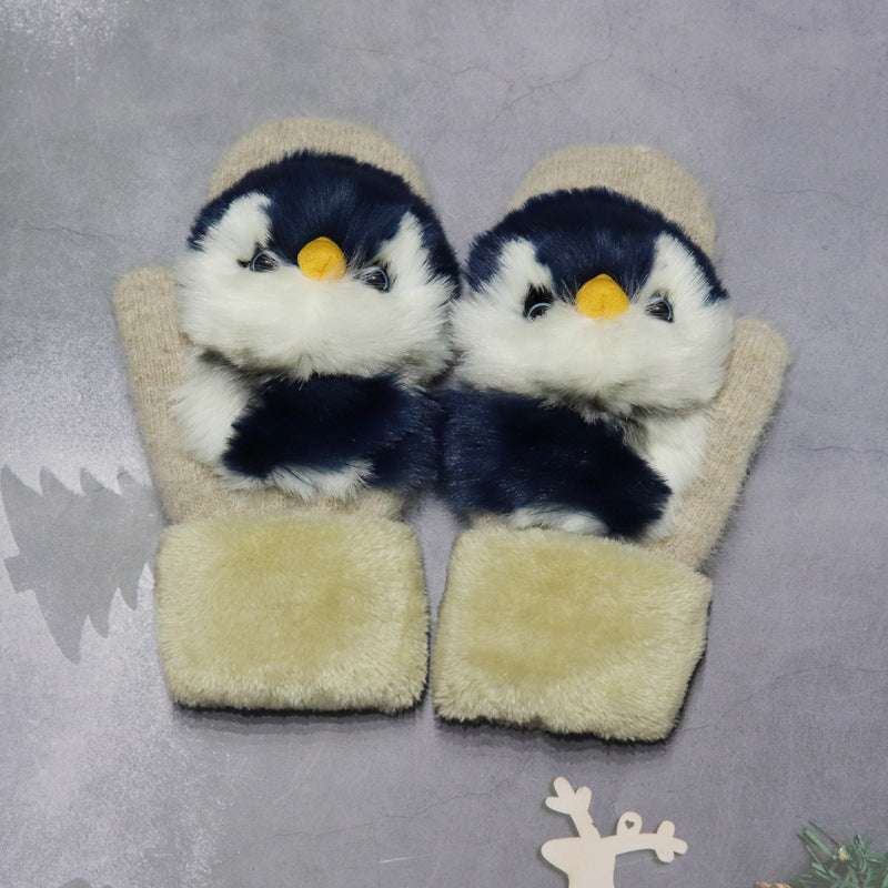 Winter Women's Plush Cartoon Animal Gloves - globaltradeleader