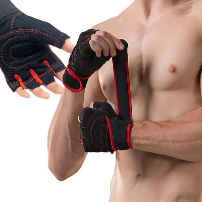 Outdoor Weightlifting Mountaineering Basketball Sports Half Finger Sports Dumbbell Training Lengthened Fitness Gloves - globaltradeleader