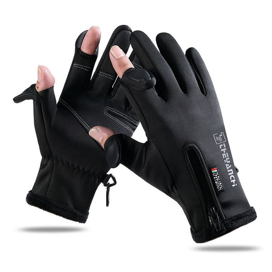 Cycling Leaking Two-finger Outdoor Sports Thickened Fishing Gloves