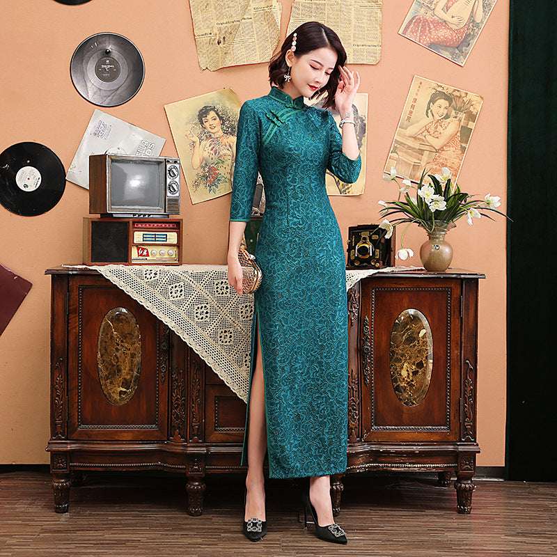 Everyday long cheongsam dress