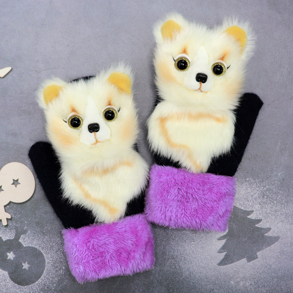 Winter Women's Plush Cartoon Animal Gloves - globaltradeleader