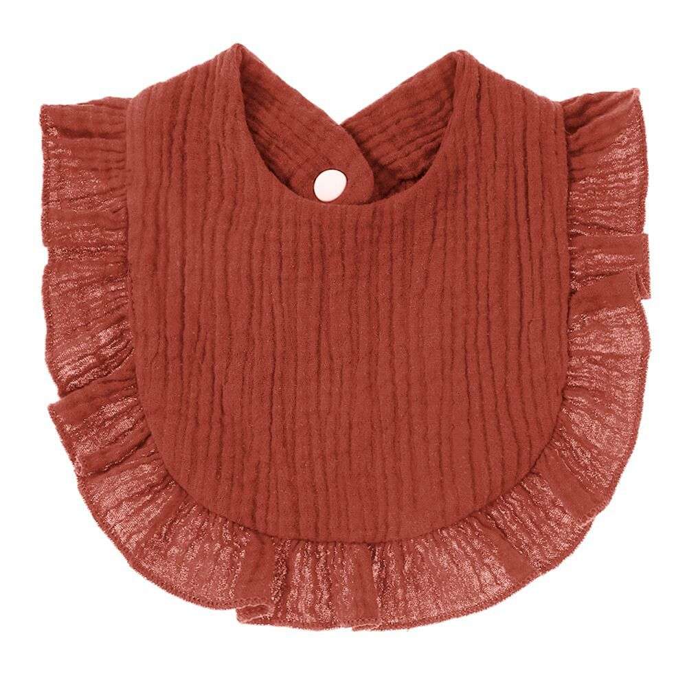 Ruffled Cotton Gauze Lace Bib Saliva Pocket