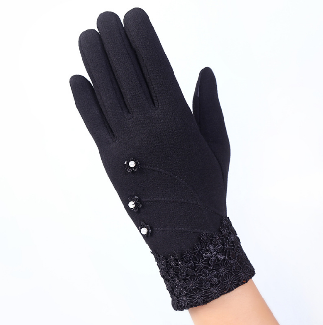 Touch screen ladies winter gloves outdoor sports cycling driving warm gloves not falling velvet gloves