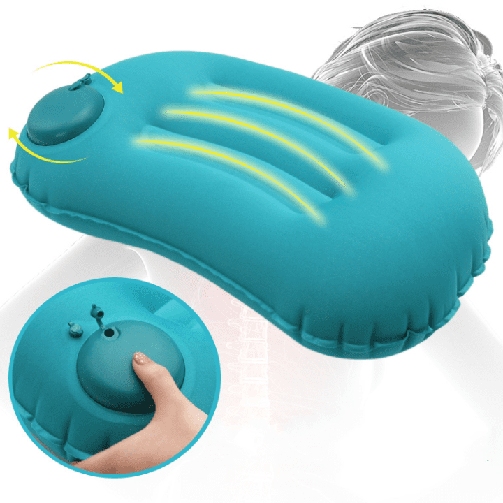 Inflatable pillow press inflatable pillow outdoor pillow office waist rely on portable travel cushion