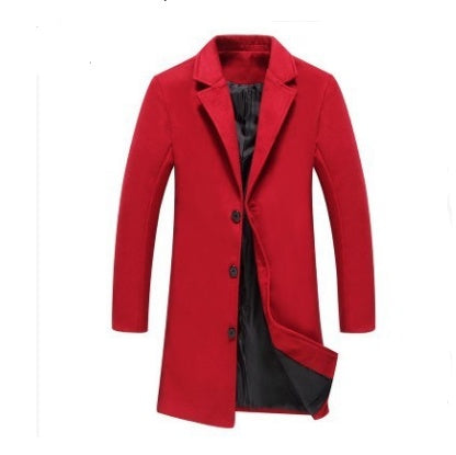 Autumn And Winter New Mens Solid Color Casual Business Woolen Coats - globaltradeleader