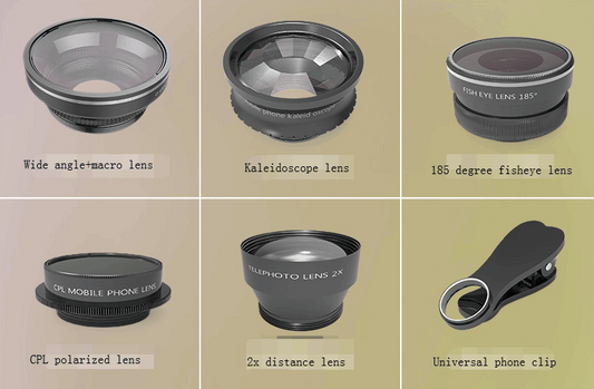 New mobile lens photography special leffect ens suit MX-606 kaleidoscope fish eye wide angle polarizing lens