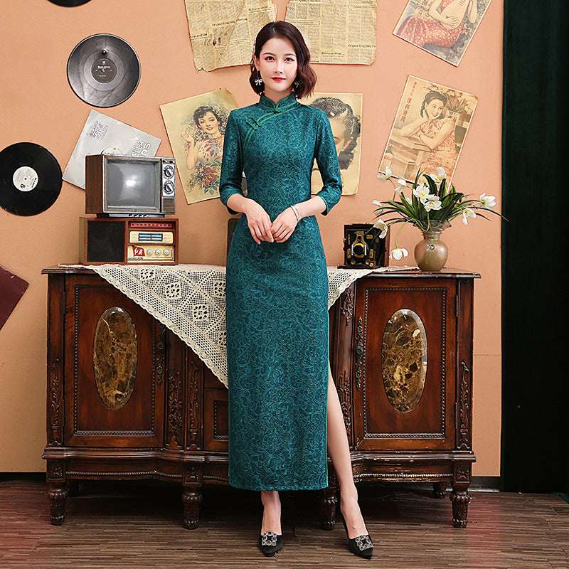 Everyday long cheongsam dress