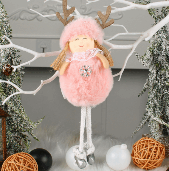 Long Legged Plush Angel Doll Christmas Tree Pendant