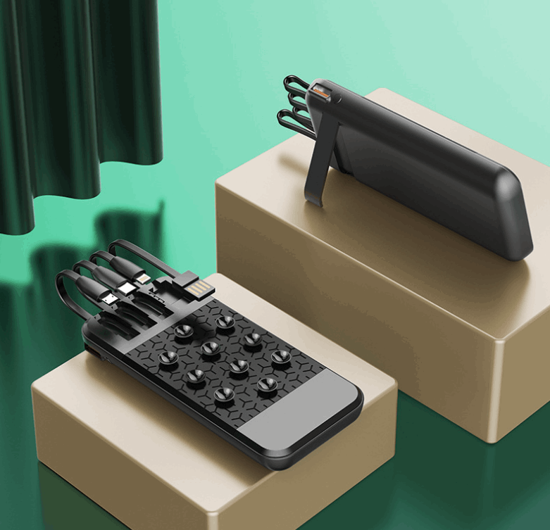 Portable Mobile Phone Holder Four Wire Thin And Light Power Bank