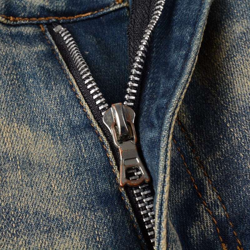 High Street Embroidered Jeans With Holes