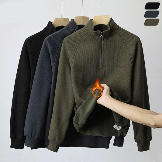 Fashion Stand-collar Fleece Sweatshirt Winter Warm Long Sleeve Top Men's Clothing - globaltradeleader