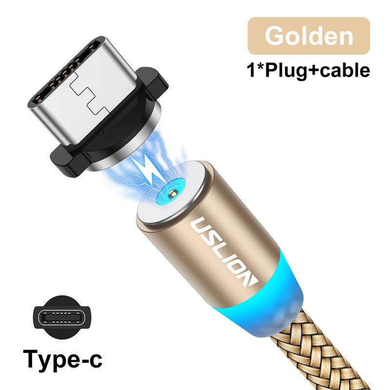 360-degree Magnetic Data Round Magnetic Cable Three-in-one Type-c Usb