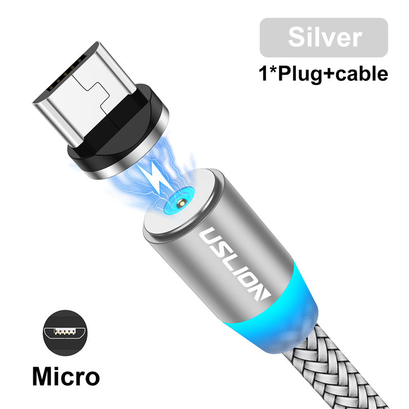 360-degree Magnetic Data Round Magnetic Cable Three-in-one Type-c Usb