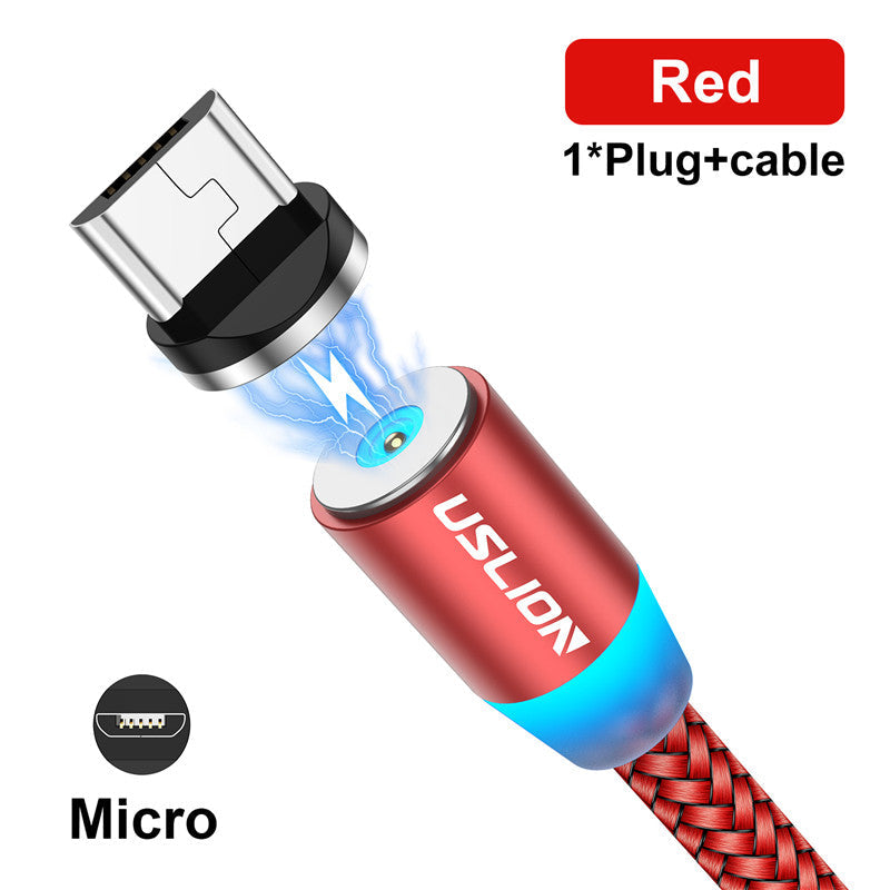 360-degree Magnetic Data Round Magnetic Cable Three-in-one Type-c Usb