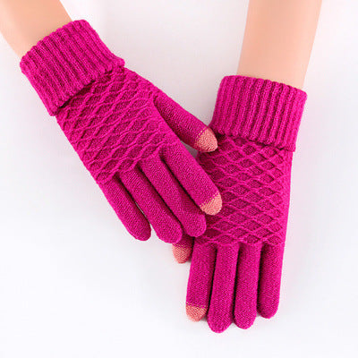 Female winter gloves touch screen five fingers - globaltradeleader