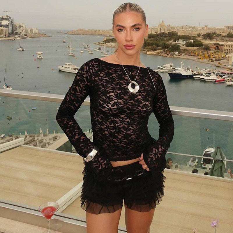 European And American Fashion Sexy Lace Low Waist Base Shorts - globaltradeleader