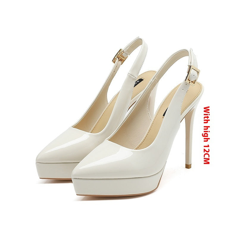 Pointed-toe Stiletto Shoes Sexy Super High Heel Toe Cap Slingback Sandals - globaltradeleader