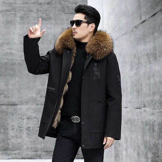 Fox Inner Pot Raccoon Hair Collar Fur Coat - globaltradeleader