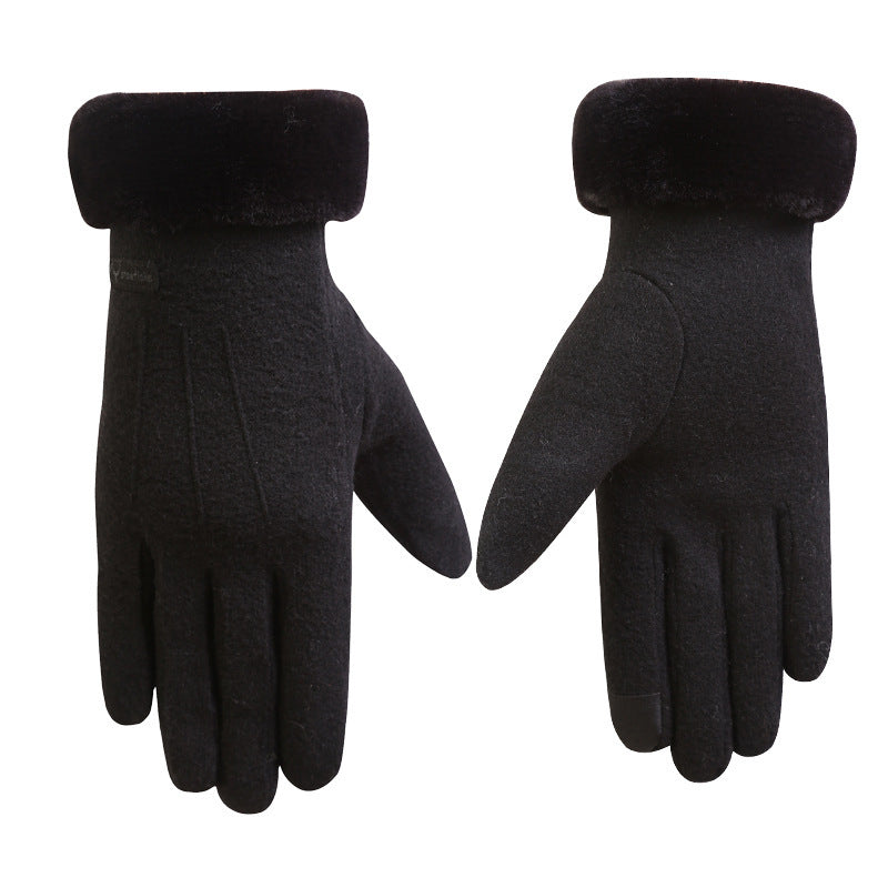 Autumn and winter cashmere full finger gloves women - globaltradeleader