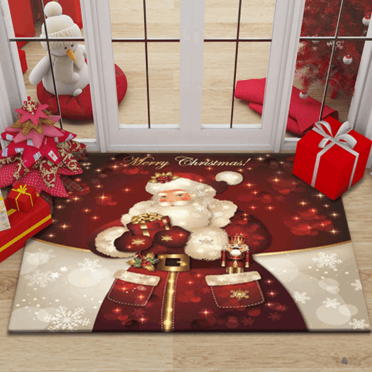 Christmas Carpet Living Room Festive Red Floor Mat