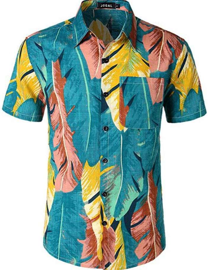 Printed beach short sleeve shirt - globaltradeleader