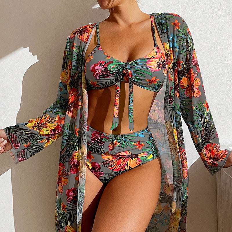 Women's Long Blouse Split Bikini Plus Size Suit - globaltradeleader