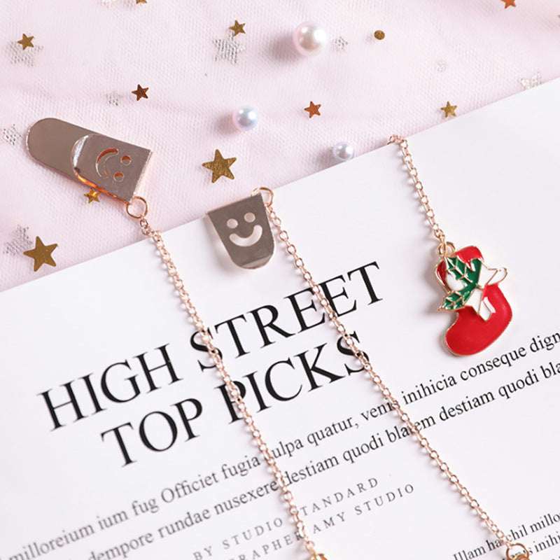 Creative Cute Christmas Style Pendant Bookmark